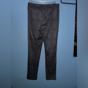 Grey striped dressy pants.